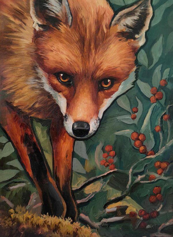 fox eyes painting, oil painting of a fox by stanislava varbanova, картина лисица станислава върбанова, маслена живопис