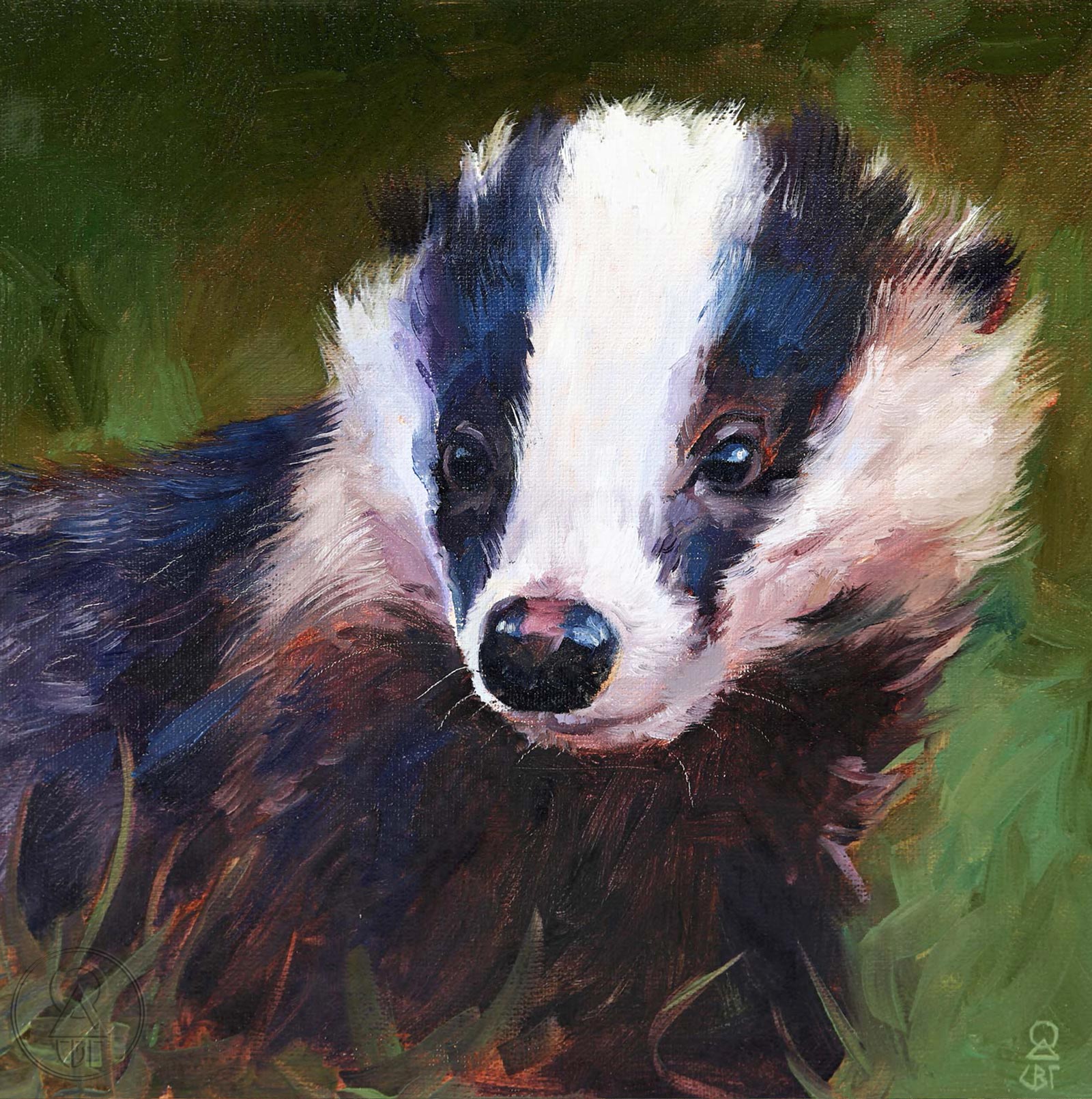 badger, art print, original painting, арт принт, язовец картина, станисалва върбанова